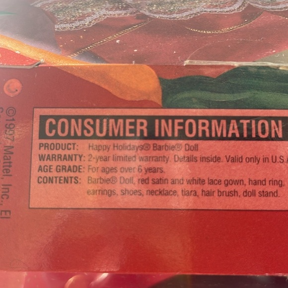 1997 Holiday Barbie Special Edition 10th Anniversary NIB Mint - Picture 7 of 7